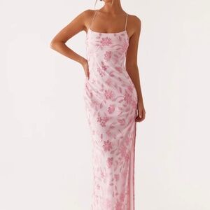 Peppermayo Bright Lights Beaded Maxi Dress Pink NWT